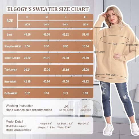 سترة نسائية من ELGOGY ذات ياقة مدورة وأكمام طويلة على شكل جناح الخفّاش بلوفر محبوك عتيق ناعم للخريف والشتاء محبوك in Kuwait