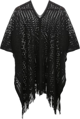Soul Young Knitted Poncho Sweater for Women Ladies Pullover Wraps Cozy Topper shawl Cape in Kuwait