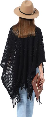 Soul Young Knitted Poncho Sweater for Women Ladies Pullover Wraps Cozy Topper shawl Cape in Kuwait