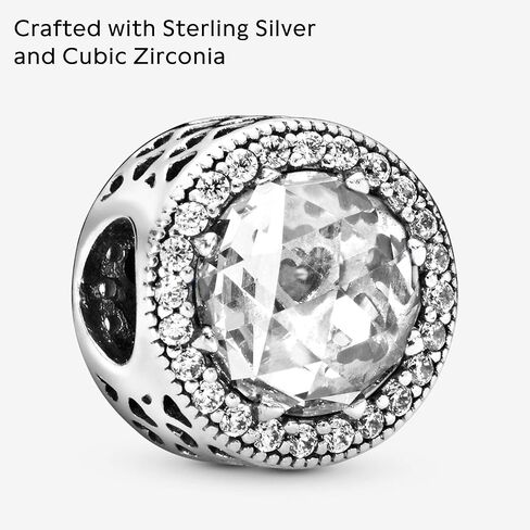 PANDORA Sparkling Clear Charm Bracelet Charm Moments Bracelets - Stunning Women's Jewelry - Gift for Women - Made with Sterling Silver & Cubic Zirconia in Saudi Arabia