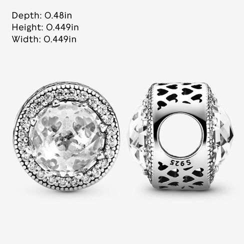 PANDORA Sparkling Clear Charm Bracelet Charm Moments Bracelets - Stunning Women's Jewelry - Gift for Women - Made with Sterling Silver & Cubic Zirconia in Saudi Arabia