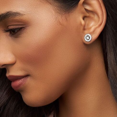 Pandora Jewelry Vintage Circle Stud Cubic Zirconia Earrings in Sterling Silver in Saudi Arabia