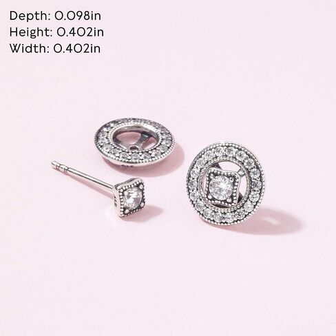 Pandora Jewelry Vintage Circle Stud Cubic Zirconia Earrings in Sterling Silver in Saudi Arabia