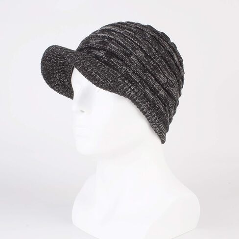 Unisex Winter Hats with Visor Warm Ski Hat Stylish Knitted Hat for Men and Women in Kuwait