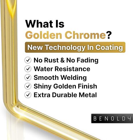 منظم مجوهرات معلق من 4 طبقات من المعدن الذهبي المقاوم للصدا مع 3 اطارات قابلة للطي - حامل قائم بذاته قابل للتعديل على سطح الطاولة للقلائد والاقراط والاساور والساعات من بينولدي in Kuwait