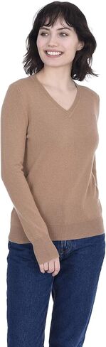 Cashmeren V Neck Sweater 100% Cashmere Long Sleeve Pullover for Women in Kuwait
