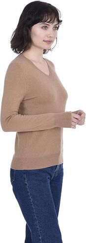 Cashmeren V Neck Sweater 100% Cashmere Long Sleeve Pullover for Women in Kuwait