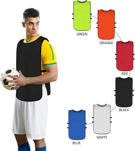 Graunton Mesh Scrimmage Team Practice Vests Pinnies Jerseys for Children Youth Teen & Adult for Sports(12 Jerseys) in Kuwait