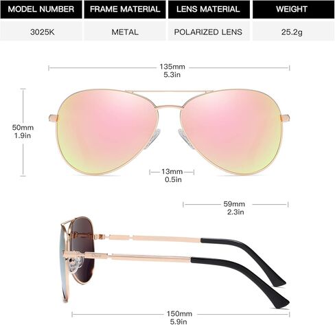 DUCO Aviator Sunglasses for Men Women Vintage Polarized Sun Glasses Mirrored Lens Metal Frame Designer Shades 3025K in Saudi Arabia