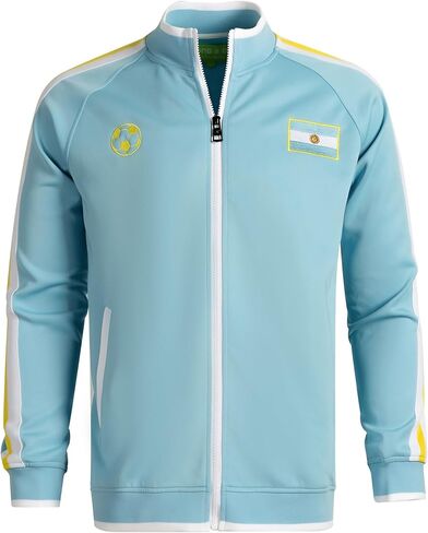 سترة Lvatr الرجالية لكرة القدم الأرجنتينية، زي تدريب اللاعبين بسحاب أزرق سماوي in Kuwait