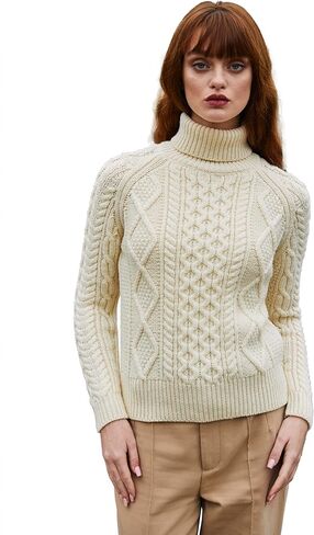 SAOL Women's Wool Sweater Irish Cable Knit Jumper Made in Ireland in Kuwait