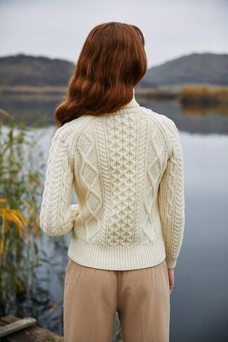 SAOL Women's Wool Sweater Irish Cable Knit Jumper Made in Ireland in Kuwait