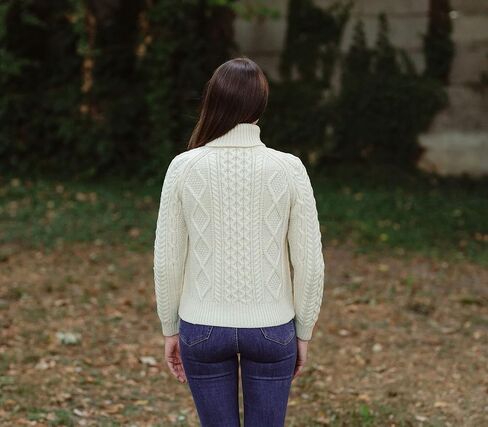 SAOL Women's Wool Sweater Irish Cable Knit Jumper Made in Ireland in Kuwait