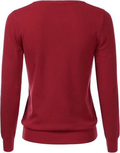 بلوفر نسائي من danibe بياقة دائرية وأكمام طويلة محبوك ناعم (S-XXL) in Kuwait