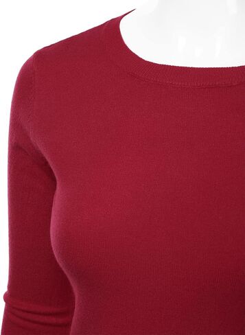 بلوفر نسائي من danibe بياقة دائرية وأكمام طويلة محبوك ناعم (S-XXL) in Kuwait