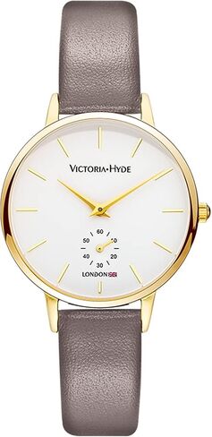 VICTORIA HYDE Quartz Watches for Women Easy Read Genuine Leather Strap Ladies Casual Wristwatch with Second Hand in Kuwait
