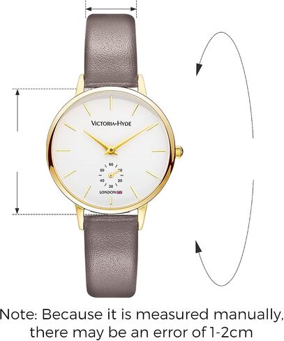 VICTORIA HYDE Quartz Watches for Women Easy Read Genuine Leather Strap Ladies Casual Wristwatch with Second Hand in Kuwait