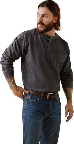 قميص ARIAT الرجالي Fr Air Refinery Row Graphic Henley Top in Saudi Arabia
