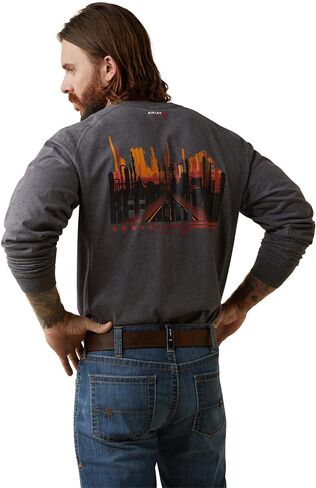 قميص ARIAT الرجالي Fr Air Refinery Row Graphic Henley Top in Saudi Arabia