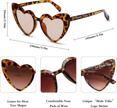 Matcheck 12 Pcs Heart Sunglasses Bachelorette Party, Bridal Shower Favors Bride Tribe Love Glasses Wedding Supplies in Kuwait
