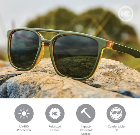 نظارات شمسية مستقطبة من Knockaround Brightsides للنساء والرجال - عدسات مقاومة للصدمات وحماية كاملة من الأشعة فوق البنفسجية 400 in Kuwait
