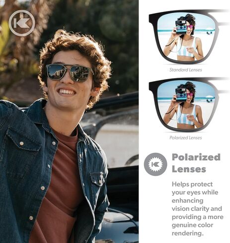 نظارات شمسية مستقطبة من Knockaround Brightsides للنساء والرجال - عدسات مقاومة للصدمات وحماية كاملة من الأشعة فوق البنفسجية 400 in Kuwait