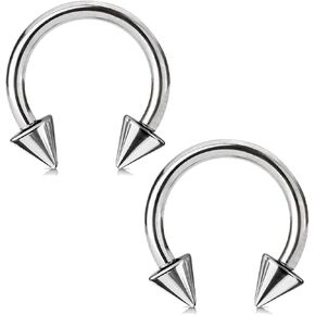 BodyJ4You 2 قطعة حديد دائري على شكل حدوة حصان | الفولاذ الجراحي | 00G 0G 2G 4G 6G 8G 10G 12G 14G 16G 18G | CBR الأنف الحلمة الزنمة الشفاه الأذن | مجوهرات ثقب الجسم