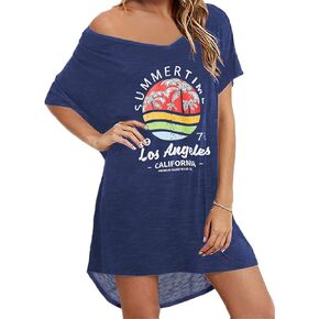 AI'MAGE Swimsuit Cover Up Women's Beach Dress Plus Size Bathing Suit Coverup Casual T Shirt Dresses Beachwear in Saudi Arabia