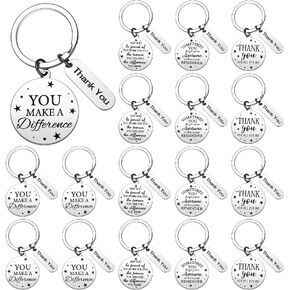 16 Pcs Thank You Gifts Employee Appreciation Keychain Make a Difference Keychain for Coworkers Teacher Week Gifts