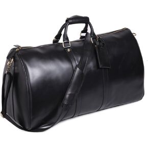 Leathario Travel Duffle Bag For Men Women Genuine Leather Overnight Weekender Bag Vintage Luggage Carry On Airplane Large Retro Unisex