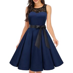 Bbonlinedress Women's 1950s Vintage Rockabilly Swing Dress Lace Cocktail Prom Party Dress in Saudi Arabia