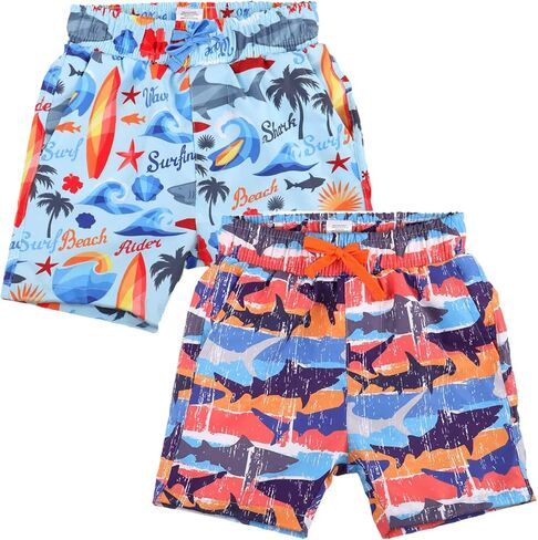 MSGRAY قطعتان من سراويل السباحة للأطفال الصغار الأولاد الصغار ملابس سباحة سريعة الجفاف للصيف والشاطئ in Kuwait