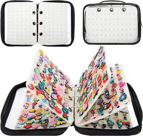 PACMAXI Shoe Charms Organizer, Croc Charms Display Holder with 5 Pages, Portable Travelling Storage Bag for Shoe Charms Shoe Charms Collection Book (Croc Charms Not Included) in Kuwait