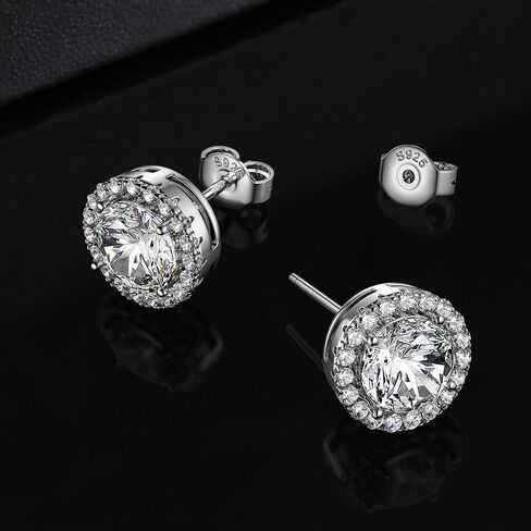 ADRAMATA أقراط للنساء من الفضة الاسترليني أقراط بريليانت مقلد الماس أقراط هيبوالرجينيك S925 آخر كبير مستدير مربع دمعة مكعب زركونيا هالة أقراط للرجال والنساء in Kuwait