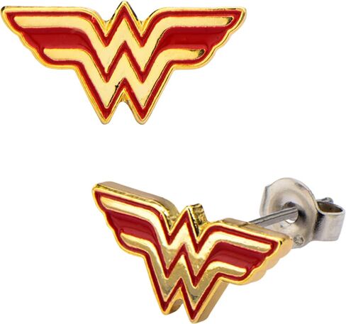 Officially Licensed Hypoallergenic DC Comics Jewelry Wonder Woman Stainless Steel Stud Earrings For Womens in Saudi Arabia