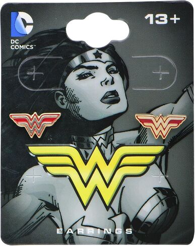 Officially Licensed Hypoallergenic DC Comics Jewelry Wonder Woman Stainless Steel Stud Earrings For Womens in Saudi Arabia