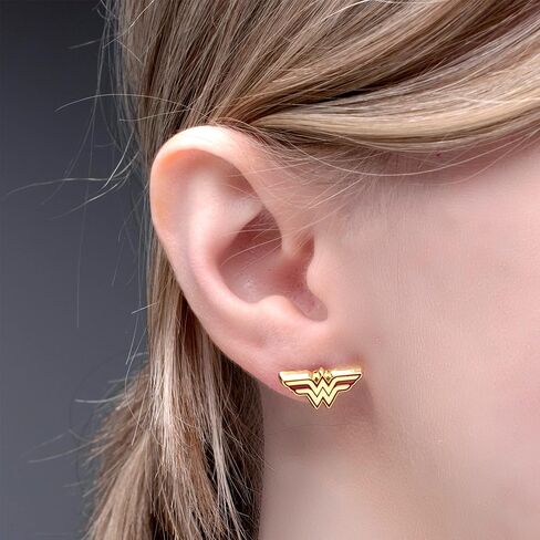 Officially Licensed Hypoallergenic DC Comics Jewelry Wonder Woman Stainless Steel Stud Earrings For Womens in Saudi Arabia