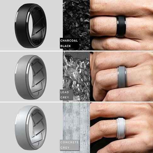 Saco Band Silicone Ring Wedding Band for Men - 9.4mm Width 2.5mm Thick in Saudi Arabia