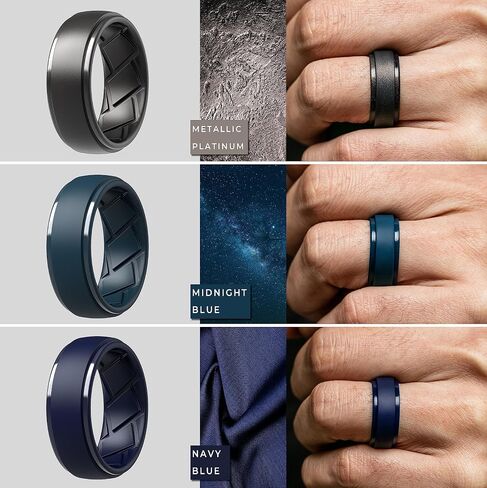 Saco Band Silicone Ring Wedding Band for Men - 9.4mm Width 2.5mm Thick in Saudi Arabia