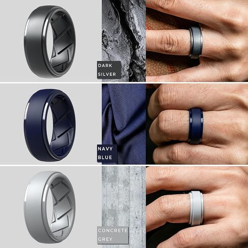 Saco Band Silicone Ring Wedding Band for Men - 9.4mm Width 2.5mm Thick in Saudi Arabia