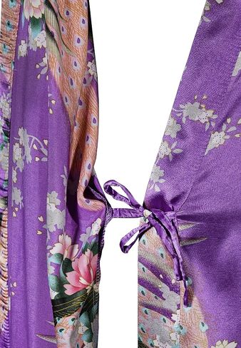 Applesauce - 838B - Plus Size Women's Kimono Long Robe - Boho Floral (One-Size fits most US 1X 2X 3X) in Kuwait
