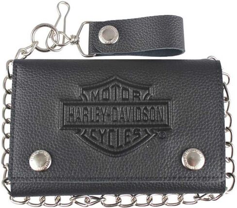 محفظة Harley Davidson للرجال B&S Embossed Trucker ثلاثية الطي XML3514- أسود in Kuwait