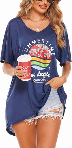 AI'MAGE Swimsuit Cover Up Women's Beach Dress Plus Size Bathing Suit Coverup Casual T Shirt Dresses Beachwear in Kuwait
