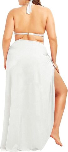 Fadalo Plus Size Spaghetti Strap Cover Up Beach Backless Wrap Long Dress in Kuwait