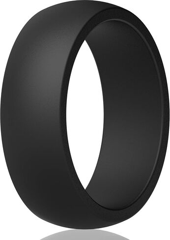 ThunderFit Mens Silicone Rings Wedding Bands - 7 Rings / 4 Rings / 1 Ring - Classic & Middle Line - 8.7mm Wide - 2mm Thick in Kuwait