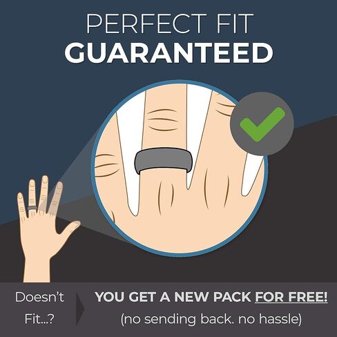 ThunderFit Mens Silicone Rings Wedding Bands - 7 Rings / 4 Rings / 1 Ring - Classic & Middle Line - 8.7mm Wide - 2mm Thick in Kuwait