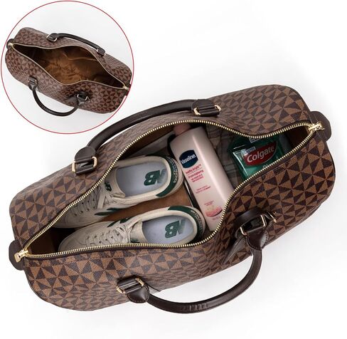 Men's Travel Duffel Bag CHENFANS Leather Large Capacity Weekend Luggage Tote Bag - Versatile Carry Large Travel Tote for Gym Vacations in Kuwait