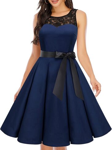 Bbonlinedress Women's 1950s Vintage Rockabilly Swing Dress Lace Cocktail Prom Party Dress in Saudi Arabia