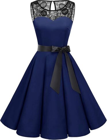 Bbonlinedress Women's 1950s Vintage Rockabilly Swing Dress Lace Cocktail Prom Party Dress in Saudi Arabia
