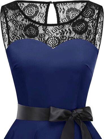 Bbonlinedress Women's 1950s Vintage Rockabilly Swing Dress Lace Cocktail Prom Party Dress in Saudi Arabia